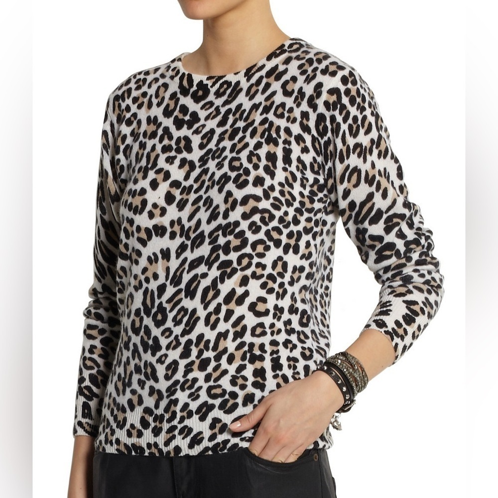 Equipment | Sloane Leopard Print 100% Cashmere Crewneck Sweater, Size S